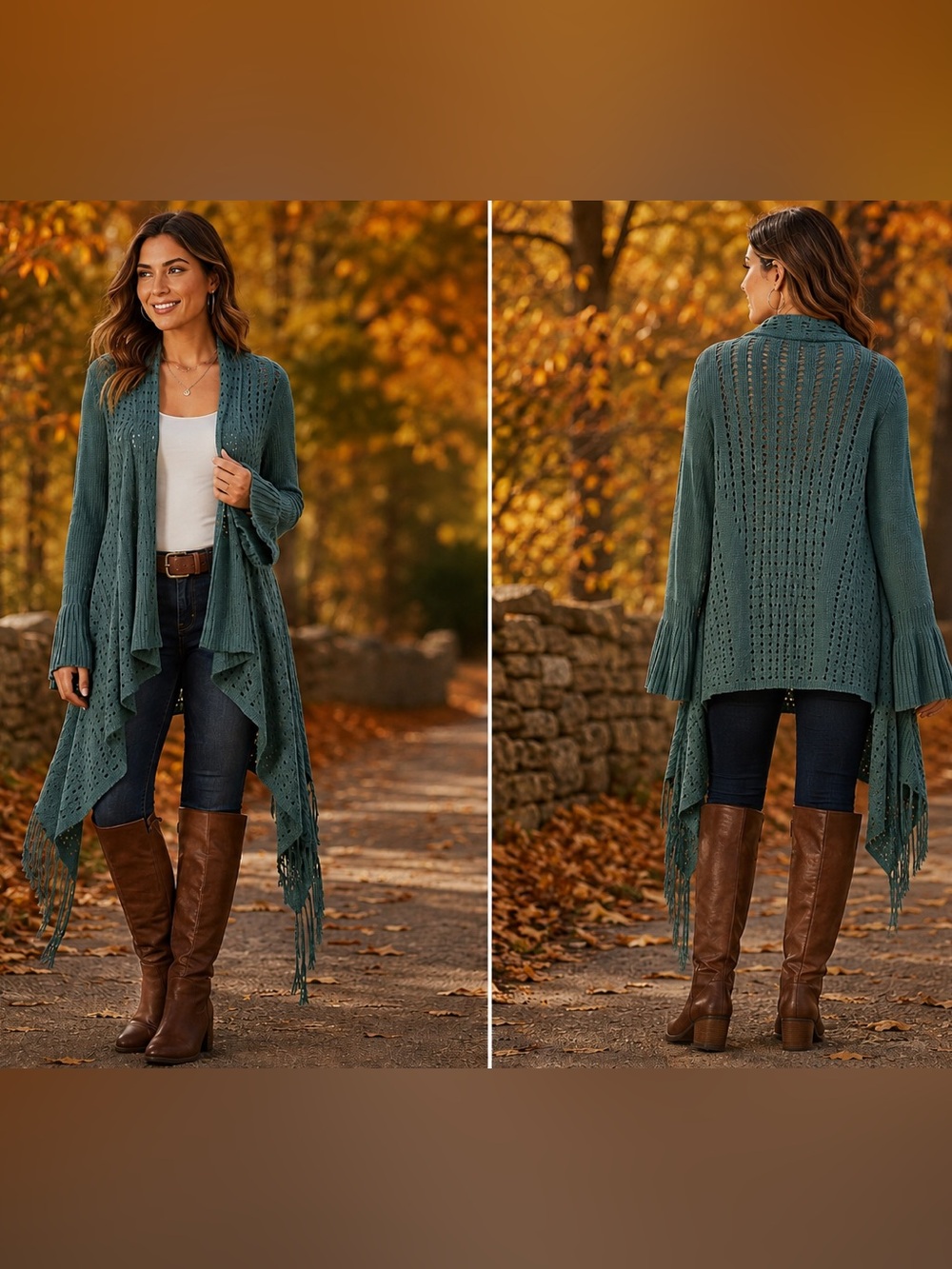 HOLD- DO NOT BUY Knox Rose XXL Sage Green Open Knit Fringe Duster Cardigan Boho